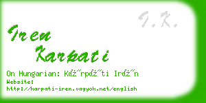 iren karpati business card